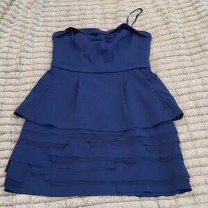 Beautiful blue BCBG "Annika" tiered peplum dress